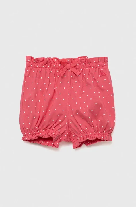 Бебешки къс панталон от памук GAP в лилаво с десен
