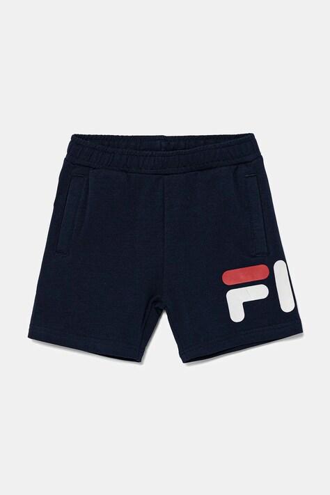 Детски къси панталони Fila в тъмносиньо с принт с регулируема талия