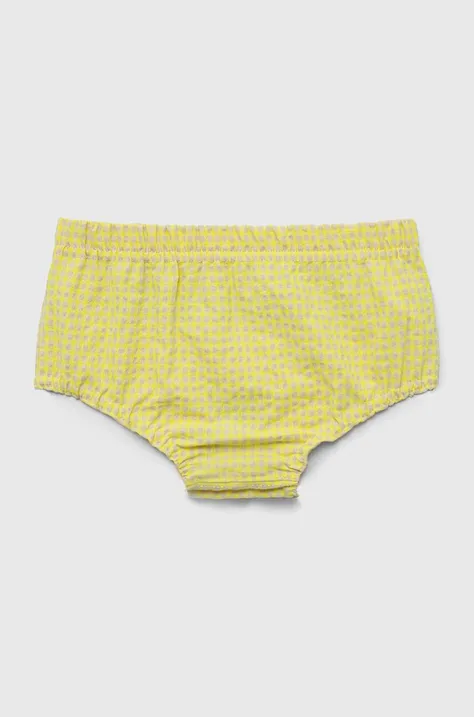 Jamiks szorty bawełniane niemowlęce kolor żółty wzorzyste
