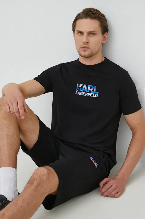 Kratke hlače Karl Lagerfeld za muškarce, boja: crna