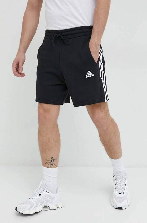 Bavlněné šortky adidas pánské, černá barva, IC9435