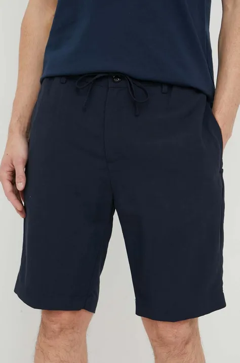 Kratke hlače s dodatkom lana Liu Jo boja: tamno plava