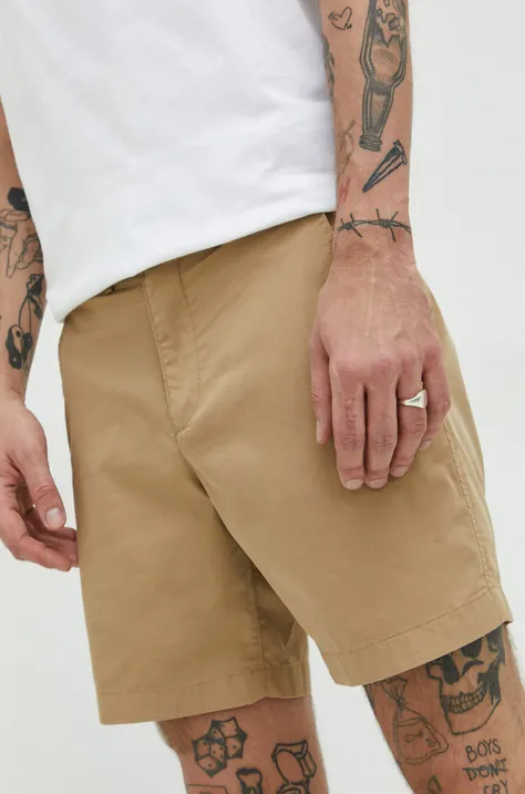 Kratke hlače Abercrombie & Fitch moški, rjava barva