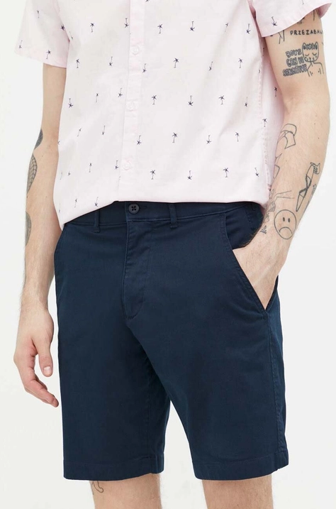 Abercrombie & Fitch pantaloni scurti barbati, culoarea albastru marin