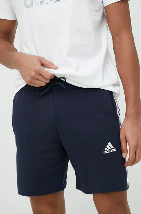 Pamučne kratke hlače adidas za muškarce, boja: tamno plava