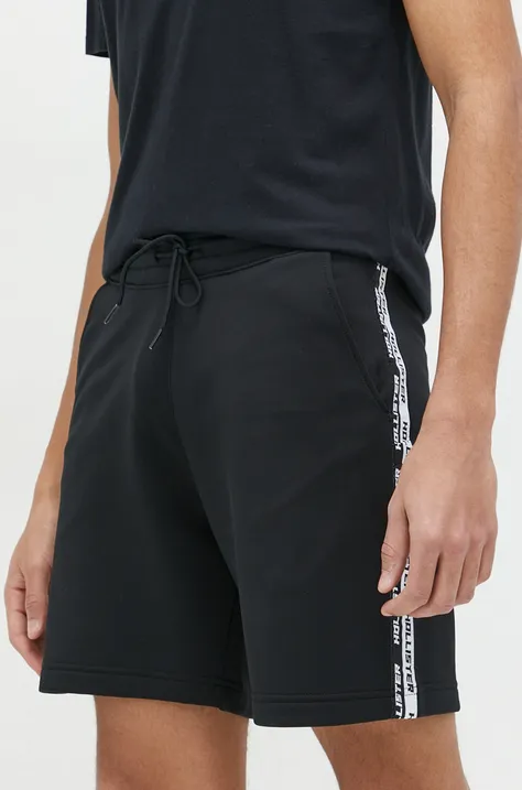 Kratke hlače Hollister Co. za muškarce, boja: crna