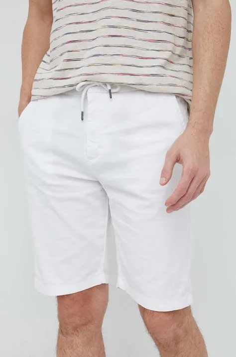 Kratke hlače s dodatkom lana Guess boja: bijela