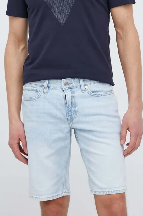 Guess szorty jeansowe męskie kolor niebieski