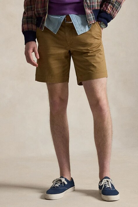 Polo Ralph Lauren szorty chino męskie bawełniane z elastanem zielone regular waist 710799213