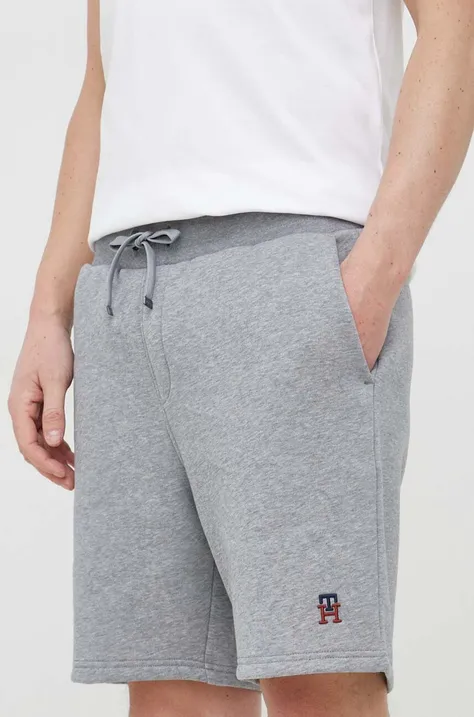 Kratke hlače Tommy Hilfiger za muškarce, boja: siva, melanž