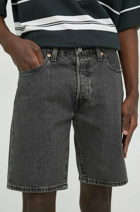 Дънкови къси панталони Levi's в сиво