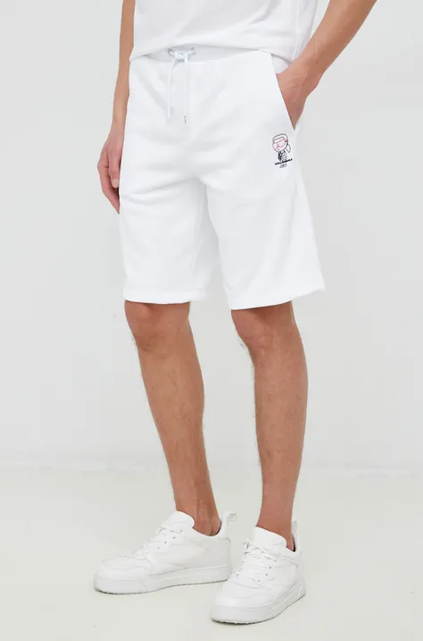 Kratke hlače Karl Lagerfeld za muškarce, boja: bijela
