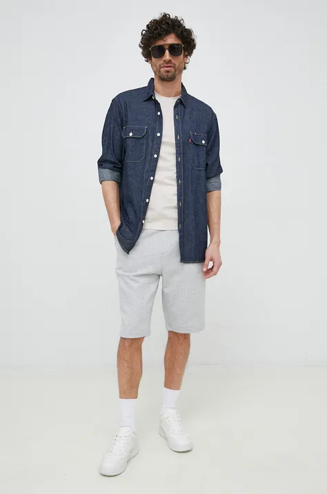 Bombažne kratke hlače Calvin Klein Jeans moški, siva barva