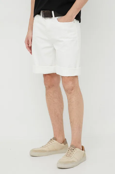 Calvin Klein Jeans szorty bawełniane kolor biały