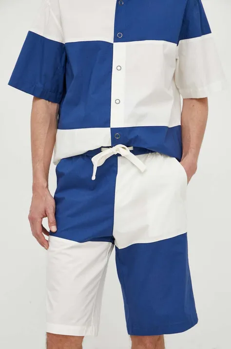 Pamučne kratke hlače United Colors of Benetton boja: tamno plava