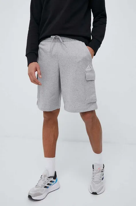 adidas pantaloni scurți bărbați, culoarea gri, melanj HA4340