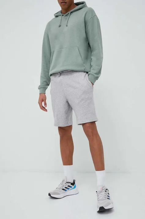 Хлопковые шорты adidas цвет серый