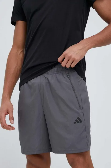 Kratke hlače za vadbo adidas Performance Train Essentials siva barva