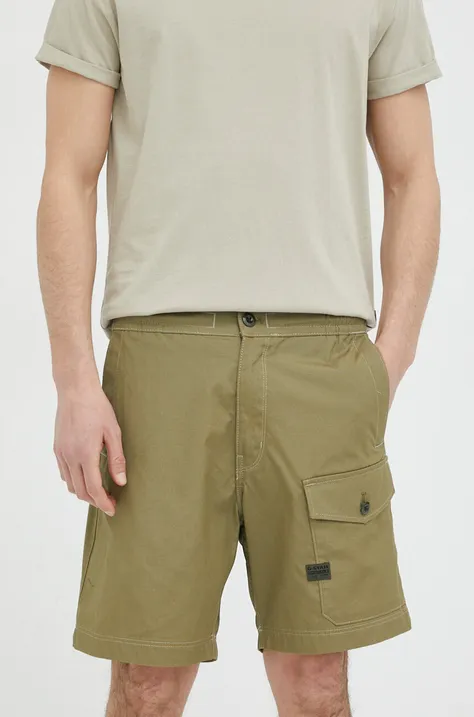 Pamučne kratke hlače G-Star Raw boja: zelena