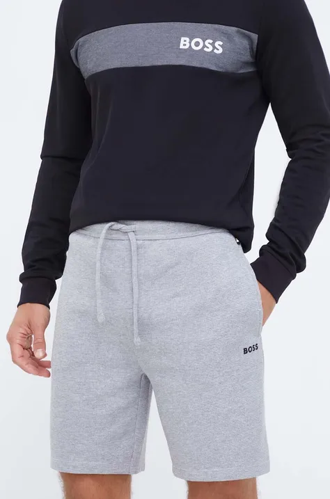Kratke hlače BOSS za muškarce, boja: siva