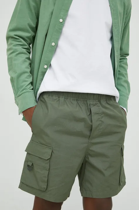 Bombažne kratke hlače Samsoe Samsoe zelena barva