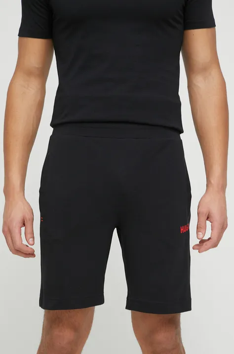 Homewear kratke hlače HUGO boja: crna