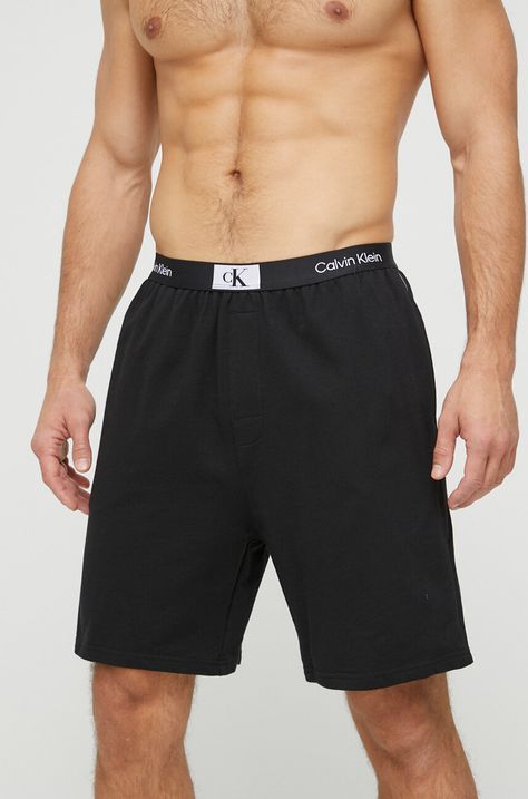 Памучно късо долнище на пижама Calvin Klein Underwear