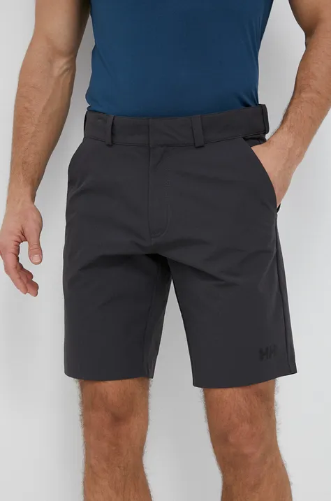 Pohodne kratke hlače Helly Hansen QD moške, siva barva