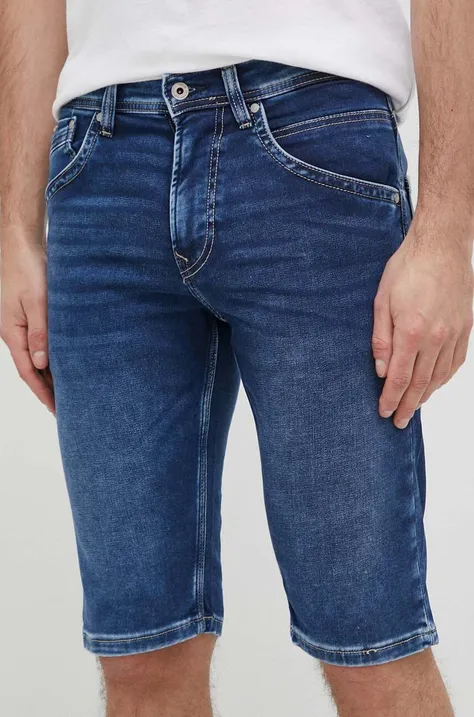 Pepe Jeans szorty jeansowe Track męskie kolor granatowy