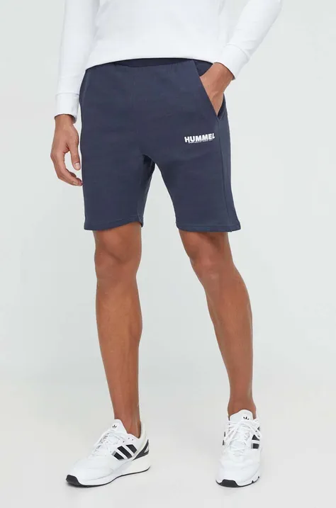 Bombažne kratke hlače Hummel mornarsko modra barva