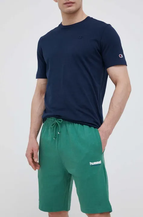 Kratke hlače Hummel za muškarce, boja: zelena, melanž