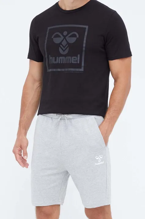 Kratke hlače Hummel za muškarce, boja: siva, melanž