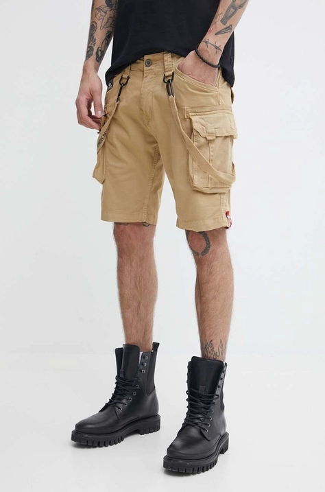 Kraťasy Alpha Industries pánské, černá barva