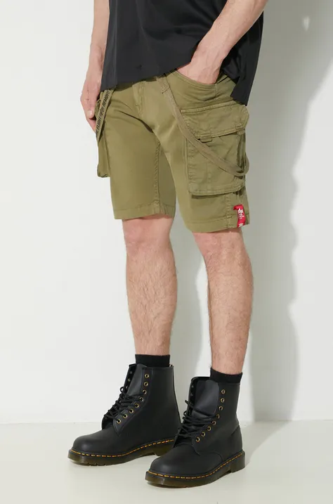 Kratke hlače Alpha Industries za muškarce, boja: zelena