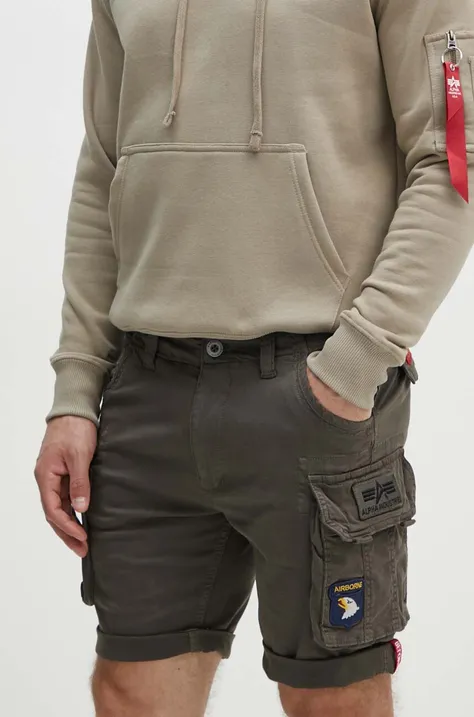 Kratke hlače Alpha Industries moški, zelena barva