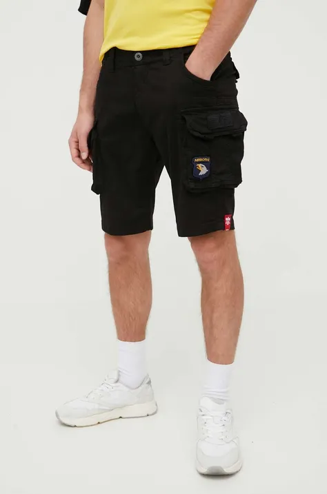 Alpha Industries pantaloni scurți bărbați, culoarea negru 186209.03-Black