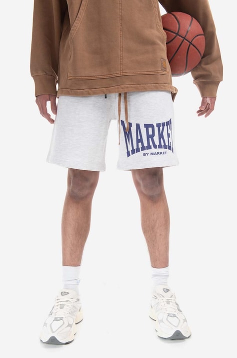 Market cotton shorts Persistent Logo Sweatshorts gray color