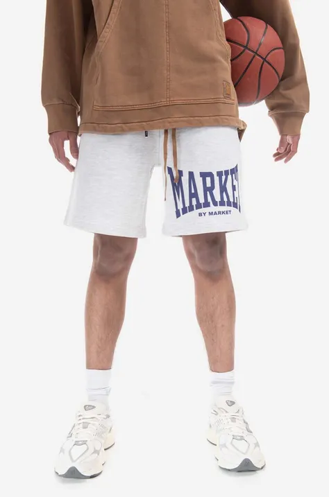 Market szorty bawełniane Persistent Logo Sweatshorts kolor szary 395000601.0016-SZARY