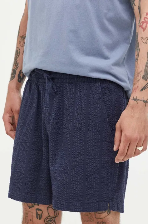 Bombažne kratke hlače Abercrombie & Fitch mornarsko modra barva