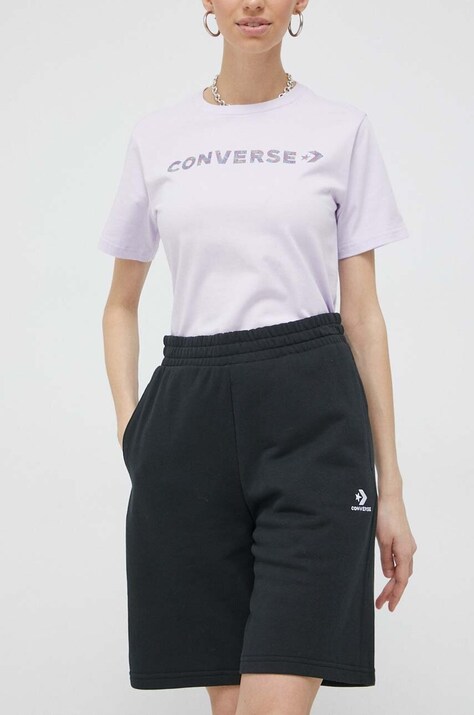 Converse pantaloni scurți culoarea negru, uni 10023875.A01-Black