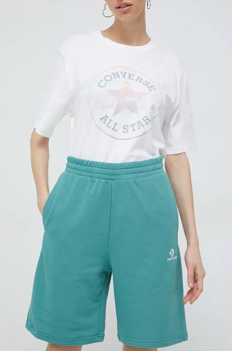 Къс панталон Converse в тюркоазено с изчистен дизайн