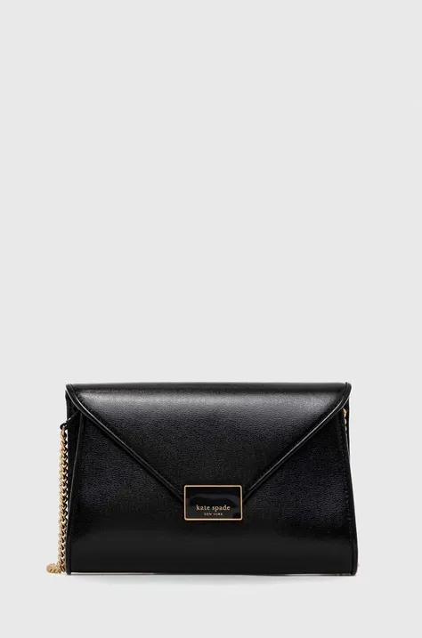 usnjena torbica Kate Spade črna barva