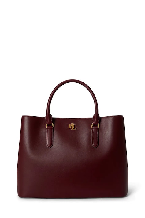 Lauren Ralph Lauren Torebka shopper damska skórzana bordowa 431876724