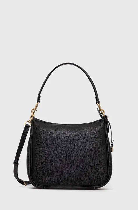 Δερμάτινη τσάντα Coach χρώμα: μαύρο F30