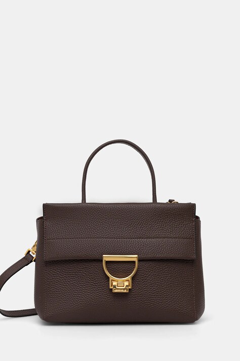 Kožená kabelka Coccinelle černá barva