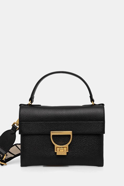 Kožna torba Coccinelle boja: crna