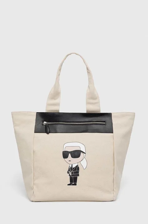 Τσάντα Karl Lagerfeld χρώμα: μπεζ