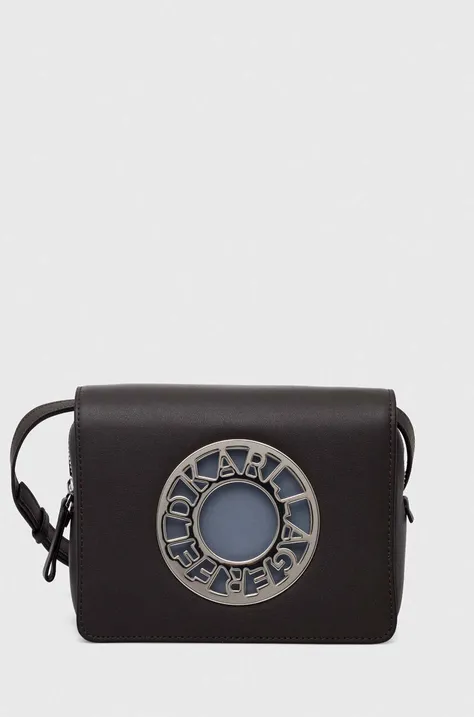 Шкіряна сумочка Karl Lagerfeld колір коричневий