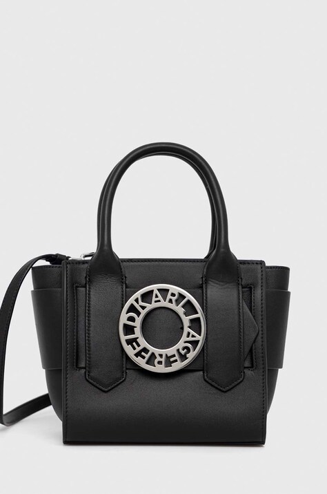 Шкіряна сумочка Karl Lagerfeld колір чорний