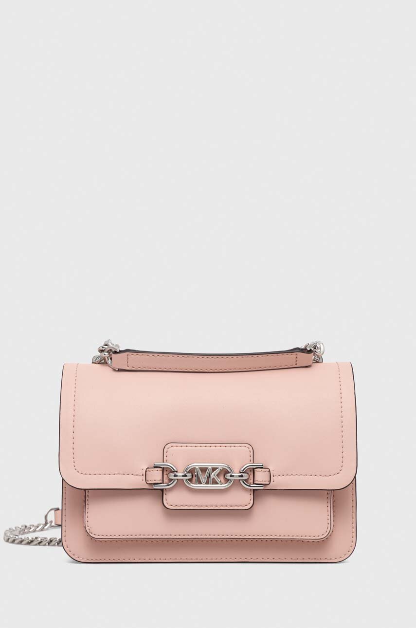 Kožená kabelka MICHAEL Michael Kors zelená barva